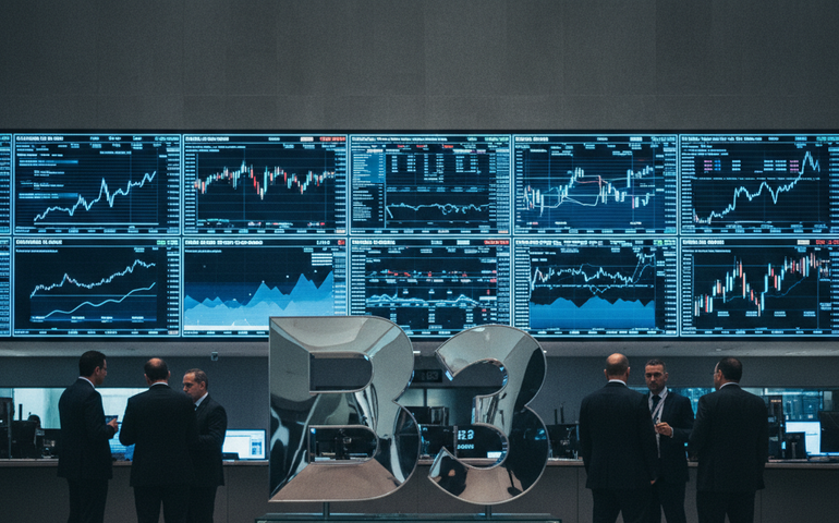 B3 registra lucro líquido de R$ 907,8 milhões no 4º trimestre de 2025, queda de 23% ante 2024