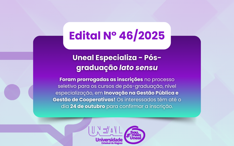 Prorrogado período de inscrição para especializações em Inovação na Gestão Pública e de Cooperativas