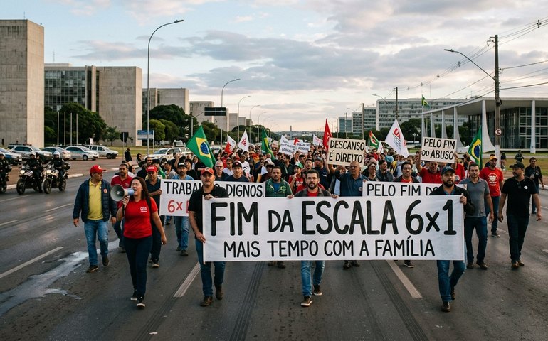 Trabalhadores pressionam pelo fim da escala 6x1 em Brasília