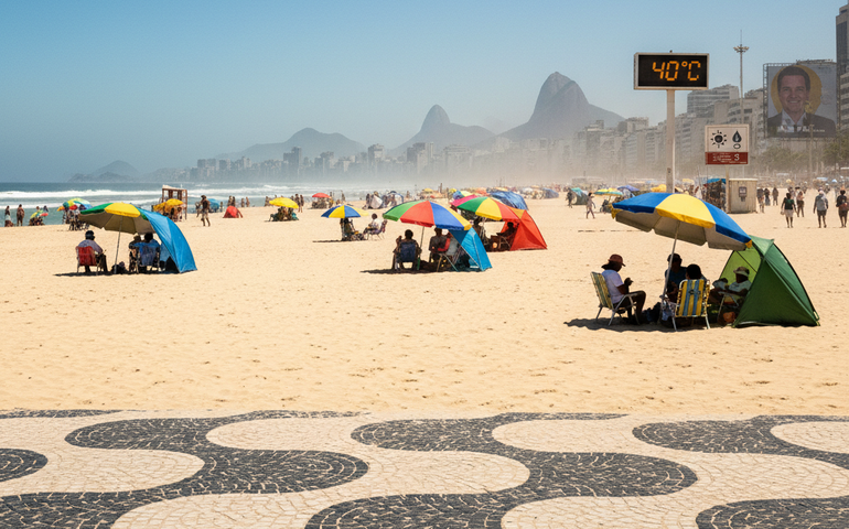 Rio pode alcançar máxima de 40 °C neste domingo, atingindo o calor nível 3