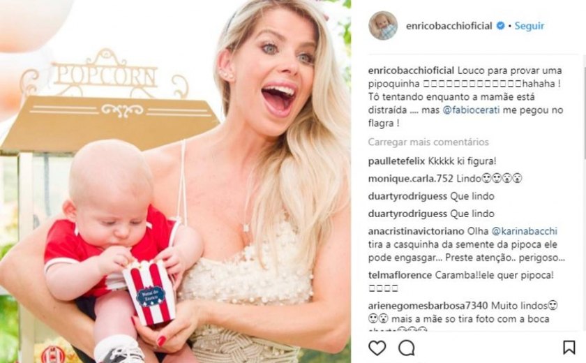 Com oito meses de vida, filho de Karina Bacchi tem 1 milhão de fãs