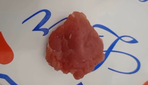 Segundo a consumidora, o problema só foi percebido na hora do preparo. “Quando fui cortar, a larva saiu de dentro”, relatou. / Foto: Reprodução 