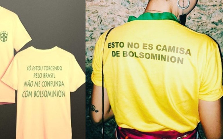 Torcedores personalizam camisa e bandeira para não passarem por bolsonaristas