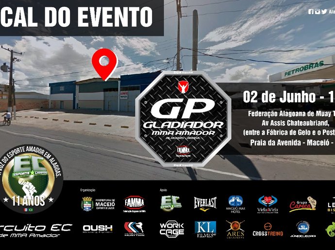 Maceió sediará Etapa do Torneio Gladiador de MMA Amador em praça pública
