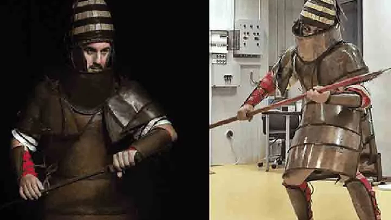 Vinho antes da batalha e proteção de 23kg: soldados gregos testam armadura histórica em estudo sobre guerras na Grécia antiga