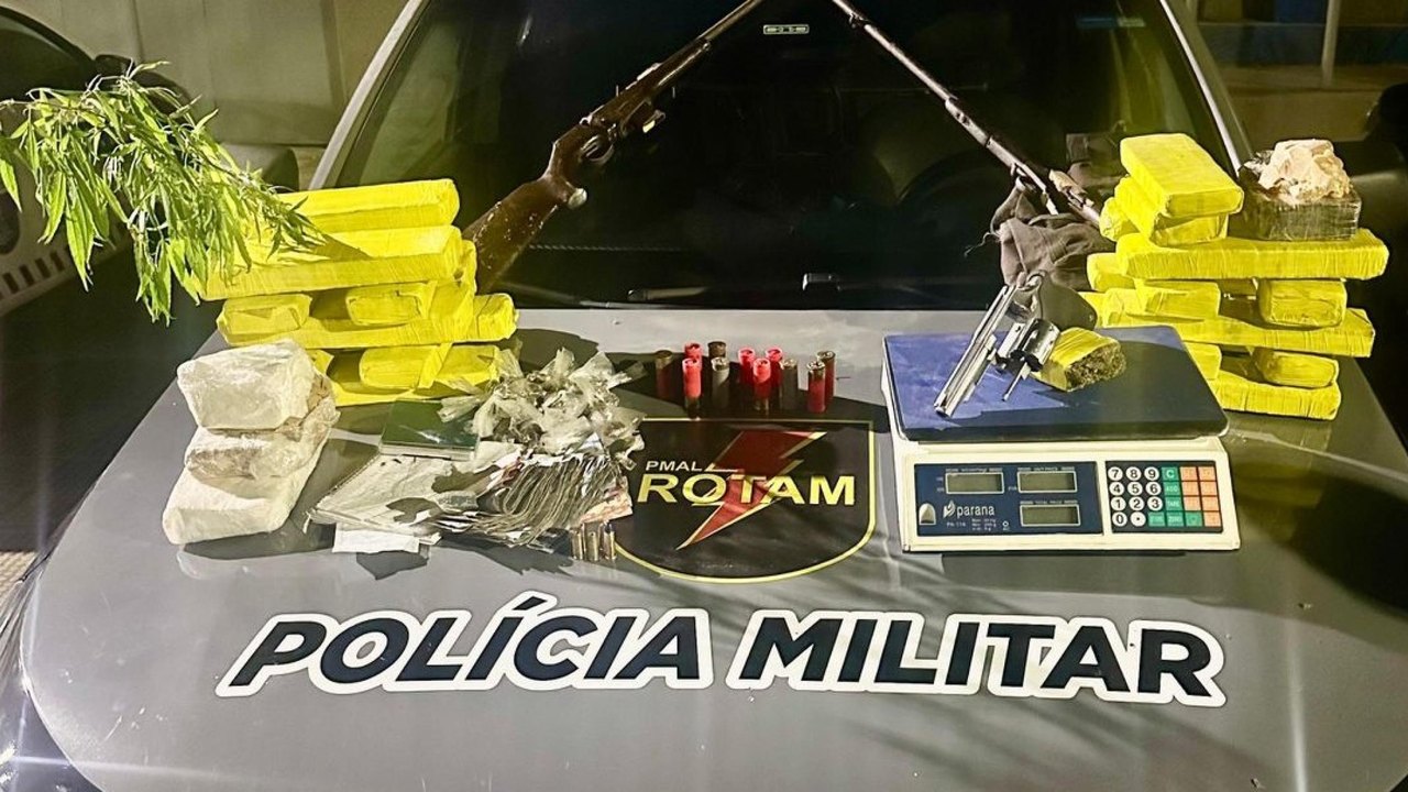 PM apreende drogas, armas e prende homens apontados como autores de atentado em Coruripe