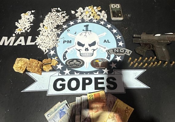 Tráfico, arma em mochila infantil e moto roubada: operações da PM prendem suspeitos em três cidades de Alagoas