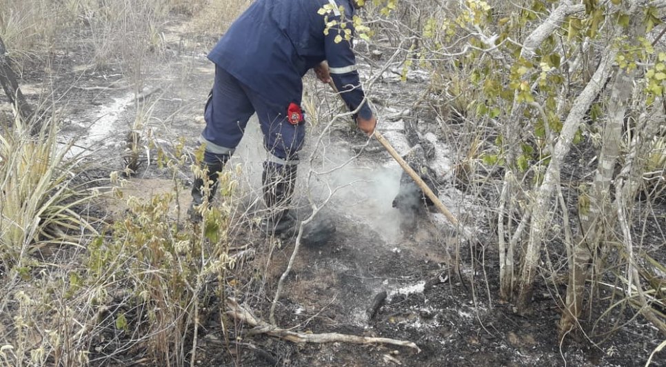 destruição fogo em Canindé