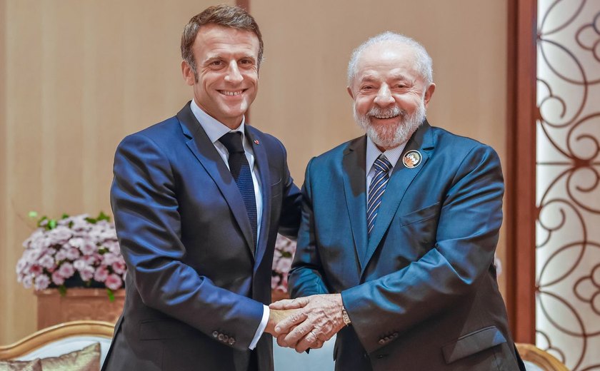 Macron e Lula se reúnem no Planalto para reunião bilateral