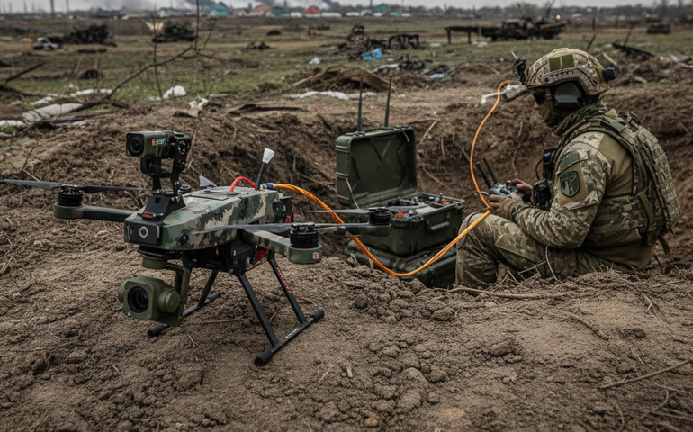 Tecnologia de fibra óptica em drones impulsiona forças russas no front