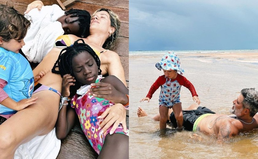 Giovanna Ewbank e Bruno Gagliassos se despedem de Alagoas