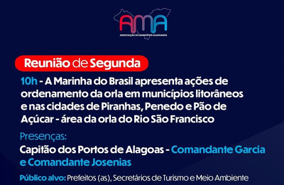 AMA recebe reunião sobre ordenamento da orla e Assembleia Extraordinária do Conisul nesta segunda (11)