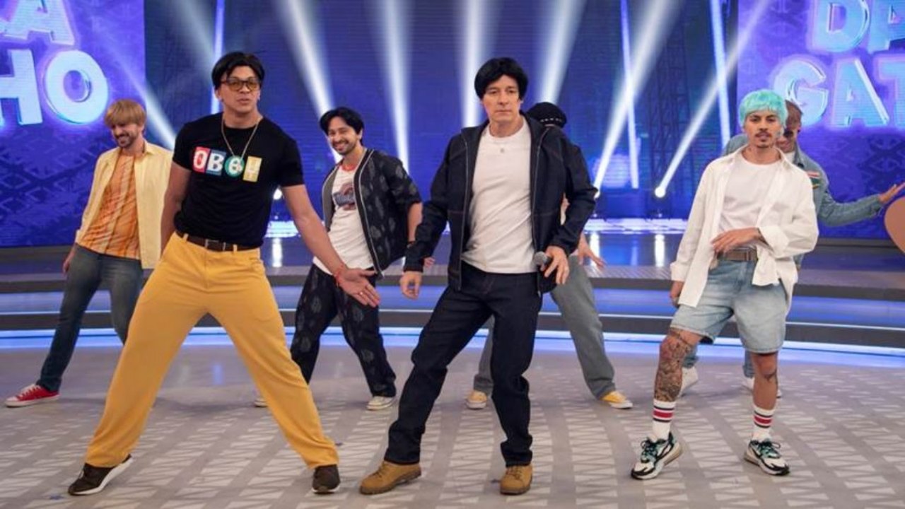 Rodrigo Faro, Cocielo e Biel fazem homenagem ao BTS no ‘Dança Gatinho’