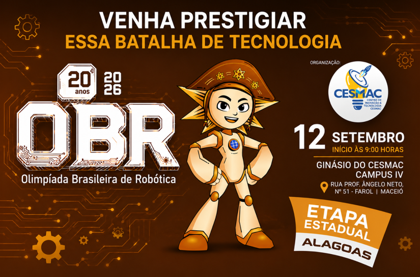 Cesmac irá sediar etapa estadual da Olimpíada Brasileira de Robótica