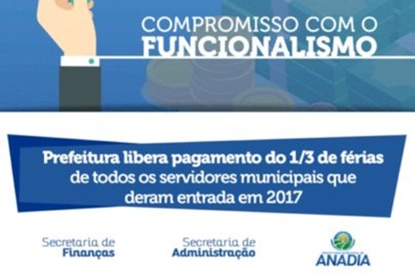Prefeitura de Anadia libera pagamento de 1/3 de férias dos servidores