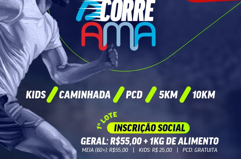 Inscrições abertas para a 1ª Corrida Quem Corre AMA