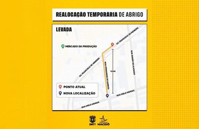Mercado da Levada: ponto de ônibus será realocado temporariamente