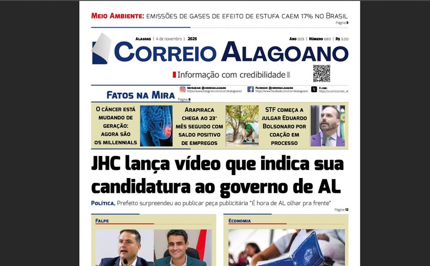 JHC lança vídeo que indica sua candidatura ao governo de Alagoas