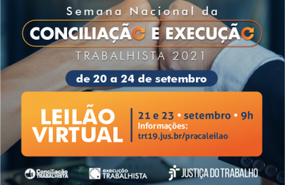 TRT/AL realizará leilão virtual de bens móveis e imóveis nos dias 21 e 23
