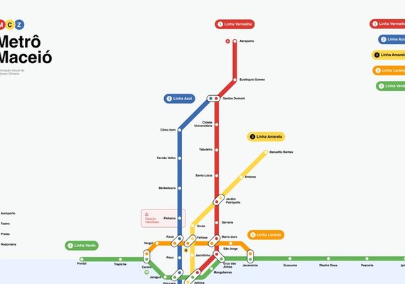 Rota de metrô pode ser possível em Maceió para Designer alagoano