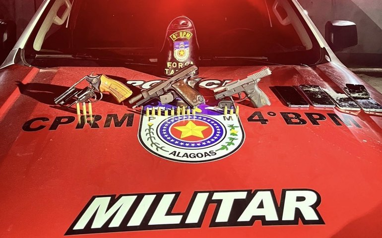 Polícia Militar apreende armas e prende quatro suspeitos de integrar facção em Maceió