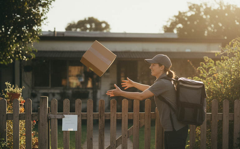 Bilhete inusitado transforma entrega comum em cena divertida