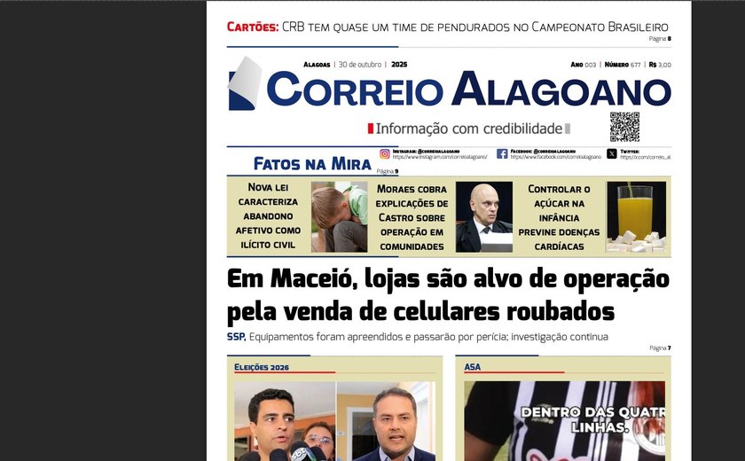 Em Maceió, lojas são alvo de operação pela venda de celulares roubados