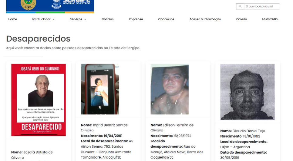 desparecidos / Foto: Reprodução: Foto SSP