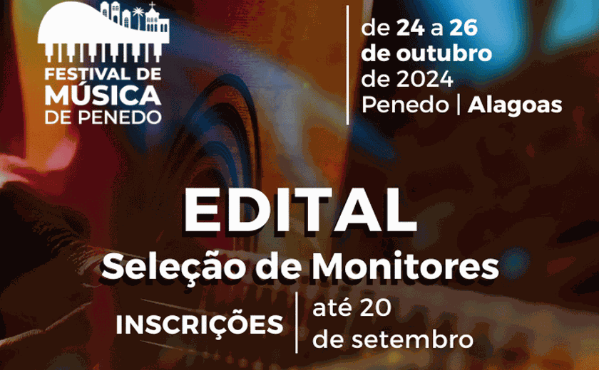 Festival de Música de Penedo abre 20 vagas para monitores voluntários