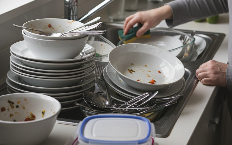 Deixar a louça da ceia para o dia seguinte pode ser um risco à saúde, alertam especialistas