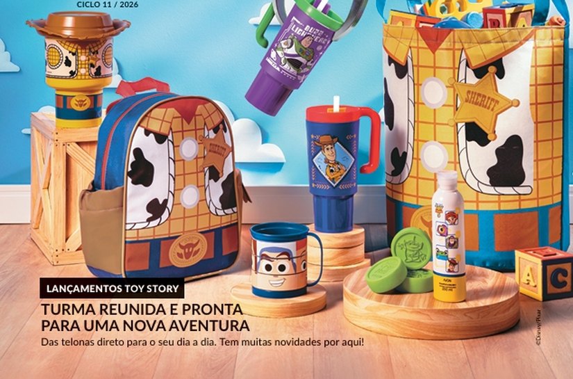 Avon e Casa & Estilo lançam coleção inspirada em Toy Story 5, da Disney e Pixar