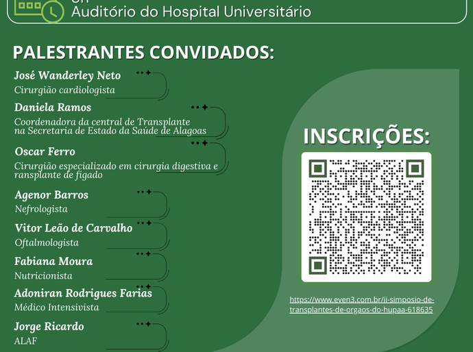 Setembro Verde: HUPAA realiza simpósio para sensibilizar sobre a importância da doação de órgãos