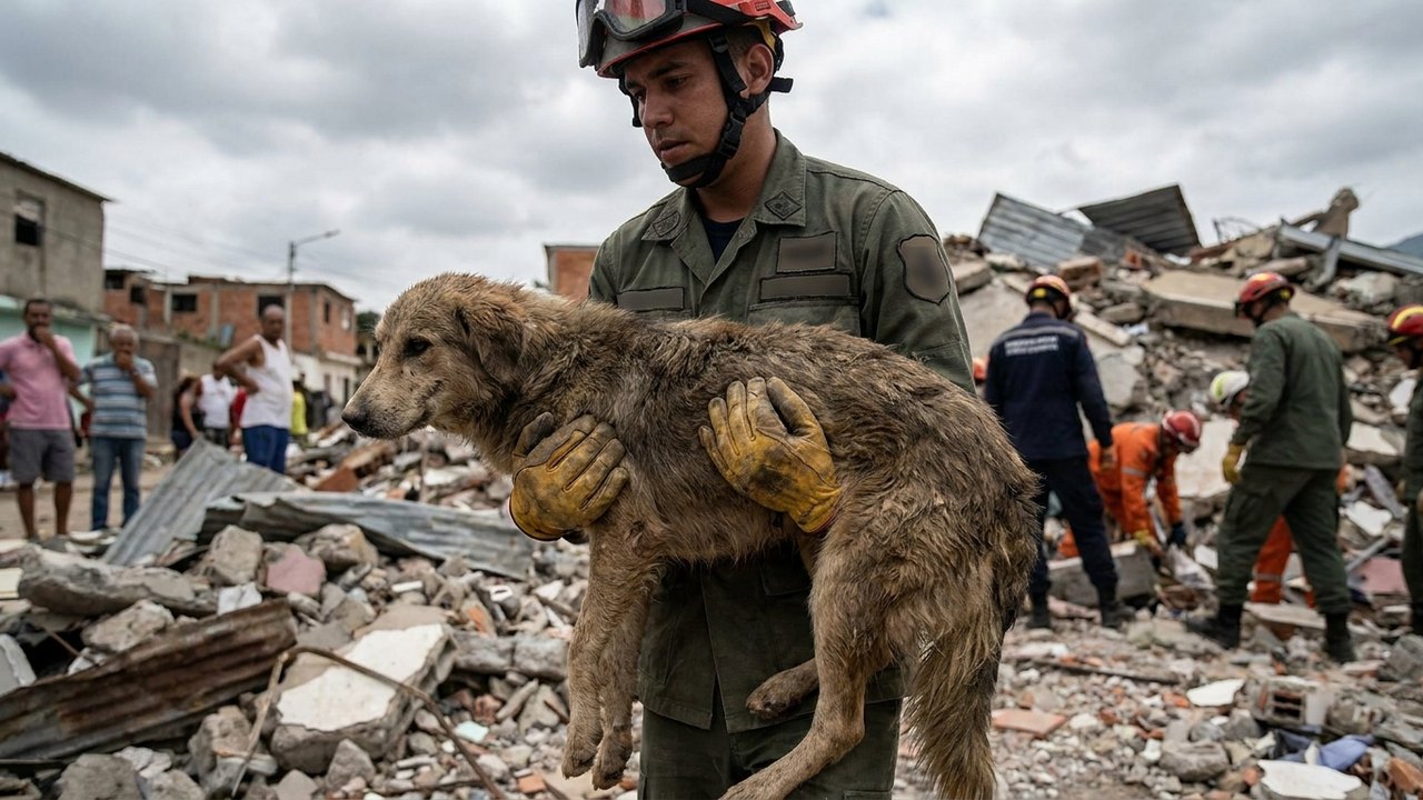 Cadela é encontrada com vida após terremotos na Venezuela