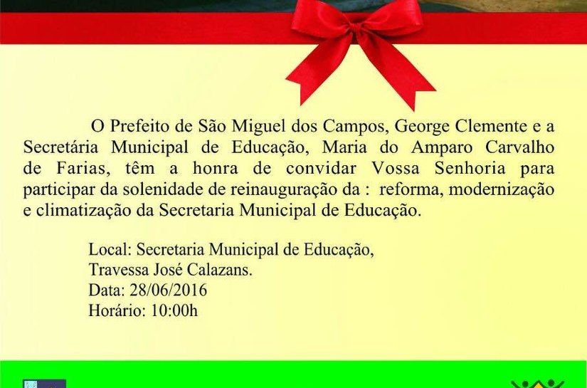 Secretaria de Educação de São Miguel será reinaugurada nesta terça-feira