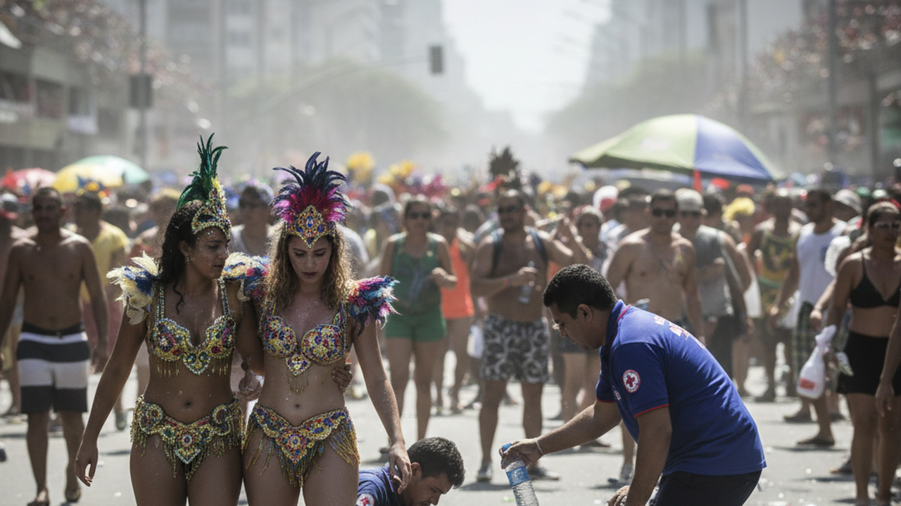 Foliões passam mal com o calor; Rio registra 2 mil atendimentos médicos pelas altas temperaturas no carnaval
