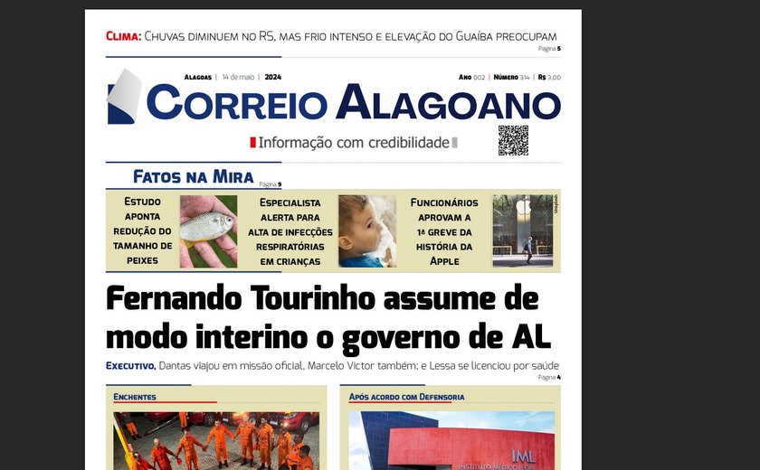 Fernando Tourinho assume de modo interino o governo de Alagoas