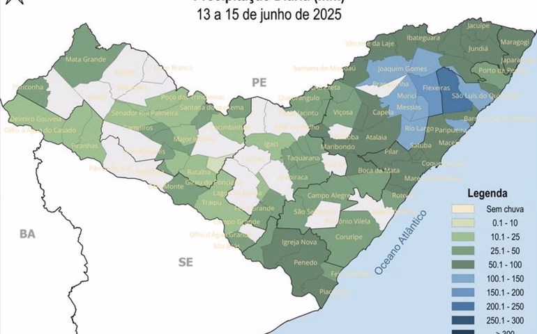 Defesa Civil de Penedo mantém alerta para chuvas e reforça cuidados com áreas de risco