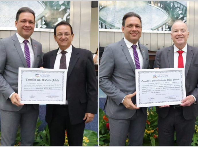 Médico e procurador recebem honrarias por serviços prestados à sociedade alagoana
