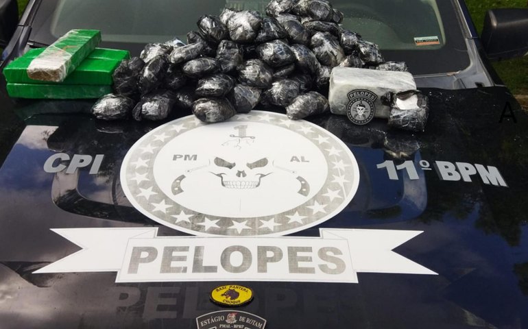 Operação da Polícia Militar apreende mais de 11 quilos de entorpecentes no Porto das Balsas em Penedo