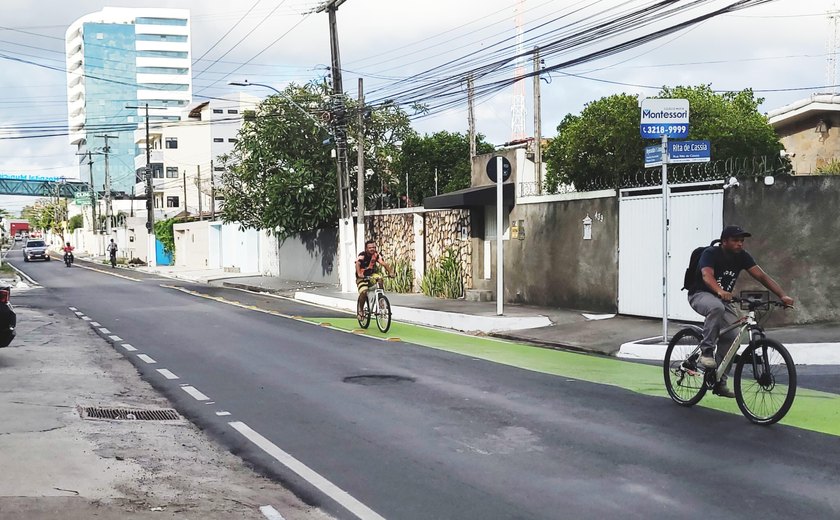 Gruta e Serraria ganham faixa compartilhada para ciclistas e cadeirantes