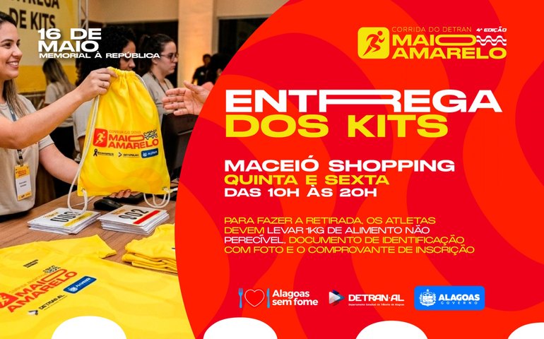 Retirada dos kits da 4ª Corrida Maio Amarelo 2026 acontece nesta quinta e sexta-feira