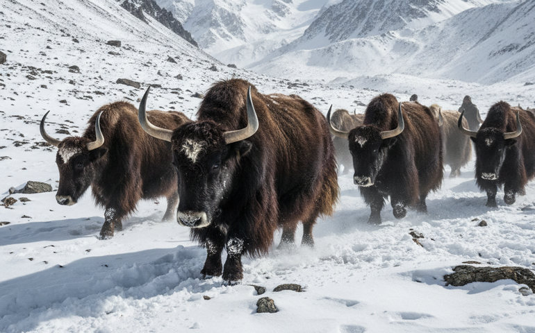 Iaques do Tibete: força e resistência em ambientes extremos