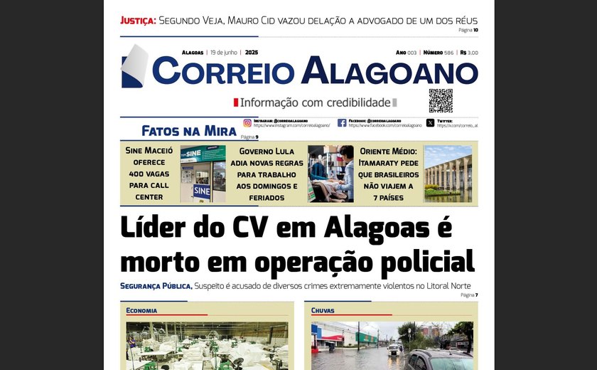 Líder do CV em Alagoas é morto em operação policial