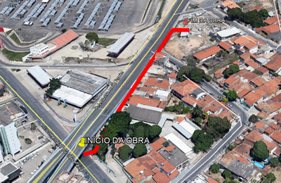 Obra de drenagem interdita rua no bairro da Mangabeiras