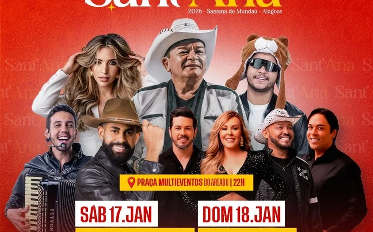 Prefeitura de Santana do Mundaú anuncia programação artística da Festa de Santa Ana