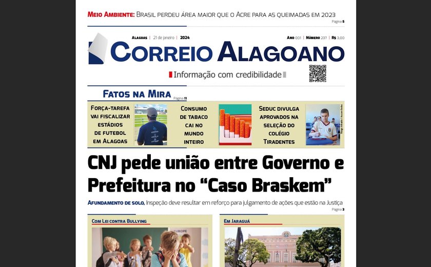 CNJ pede união entre Governo e Prefeitura no “Caso Braskem”