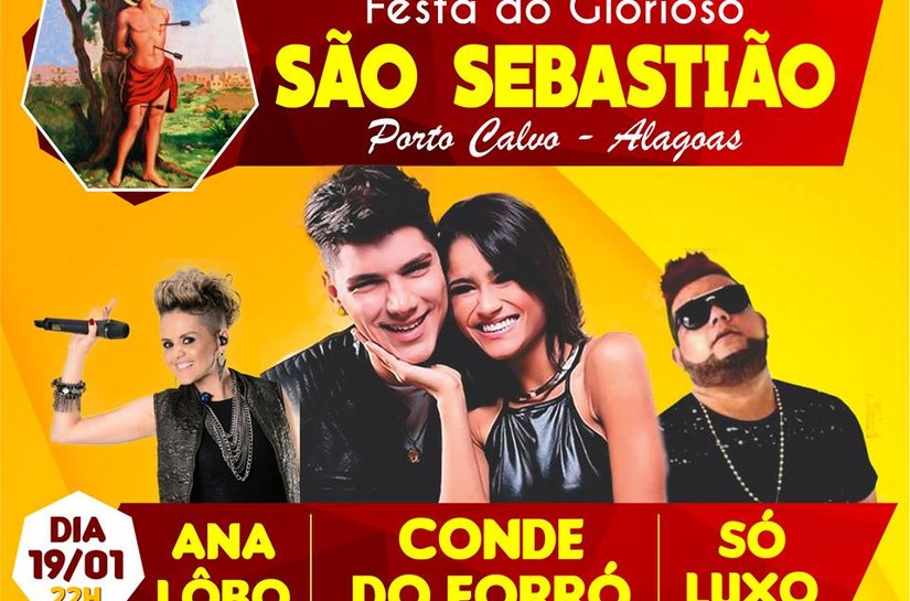 Prefeitura de Porto Calvo divulga programação da festa de São Sebastião