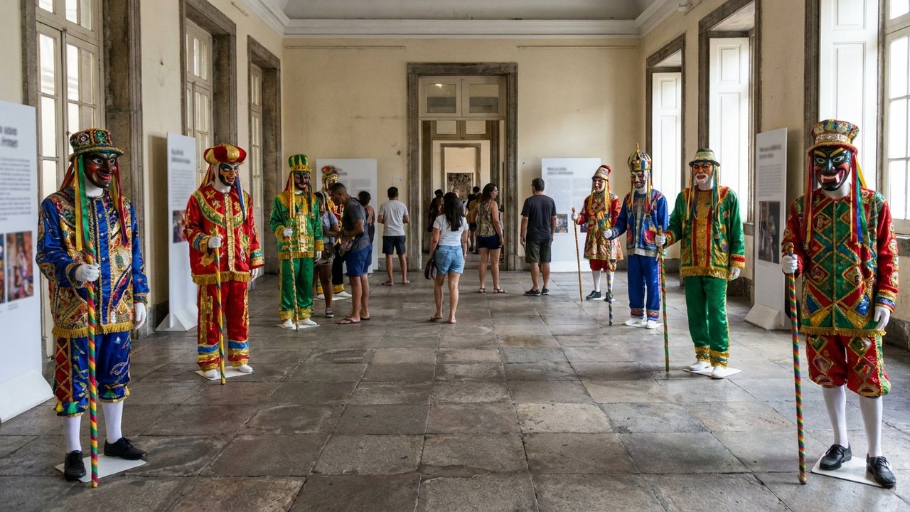Bate-bolas ganham exposição gratuita no Centro do Rio com fantasias originais do carnaval
