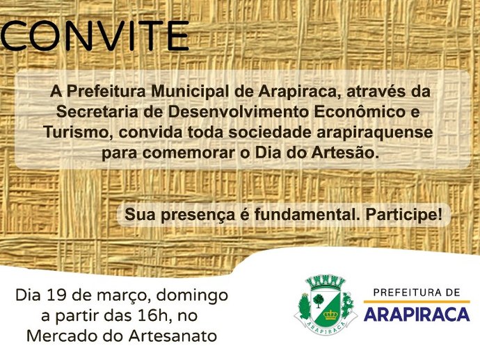 Dia do artesão será marcado por vasta programação em Arapiraca