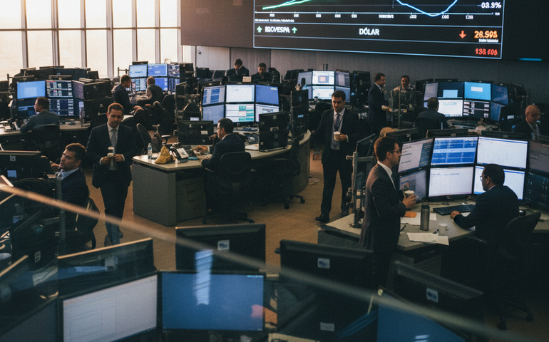 Mercado financeiro fecha estável com Ibovespa em leve alta e dólar em queda